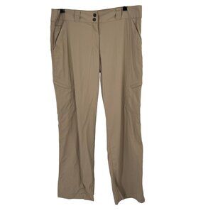 Exofficio Womens Nylon Outdoor Hiking Pants Size 12 khaki pockets